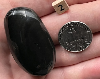 Oversized Obsidian Touchstone Hand-Sculpted Crystal for Emotional Cleansing Flashing Stress Relief Crystal Psychic Defense Selections 1-9