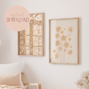 Country house style flower art set Lio Beige I Botanical decoration, country house style decoration, flower market set, French country house style