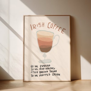 Irish Coffee Coffee Poster I Coffee Poster, Dining Room Poster, Kitchen Poster, Coffee Poster, Café Decoration, Kitchen Poster, Enjoyment Poster, Coffee Decoration
