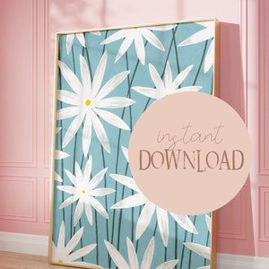 Flower Market Poster Stockholm Mint I Decoration, Flower Print, Wall Art, Printable Decoration, Painting, Artwork, Modern Art, Flower Poster