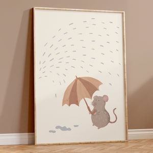 Póster Mattis Ratón Beige I Habitación Infantil, Decoración Salón, Póster Infantil, Descargar, Mural, Póster Infantil, Pastel, Imagen Imprimible