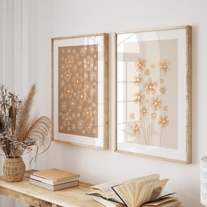 Country House Style Flower Art Set Lio Beige I Botanical Decoration, Country House Style Decoration, Flower Market Set, French Country House Style