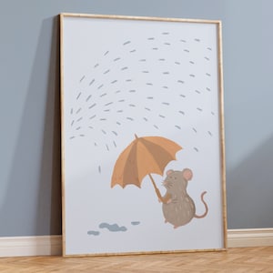 Póster Mattis Ratón Azul I Habitación Infantil, Decoración Salón, Póster Infantil, Descargar, Mural, Póster Infantil, Pastel, Imagen Imprimible