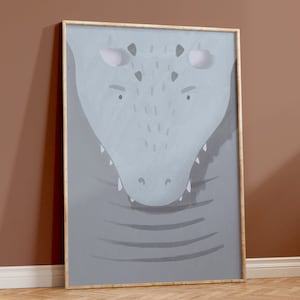 Póster Diego Dragón Gris Azul I Pastel, Habitación Infantil, Decoración Salón, Póster Infantil, Boho, Dragón Descargar, Cuadro de Pared, Cuadro Imprimible