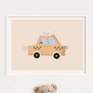 Taxi Poster I Car Poster, Taxi Poster, Wall Decor Boys Room, Car Poster Boys Room, Children's Room Poster Boy, Car Decoration, Car Poster