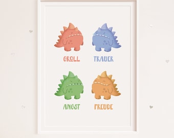 Feelings Monster Poster German I Emotions Poster, Educational Poster, Pedagogy, Montessori Decoration, Feelings Poster, Monster Poster