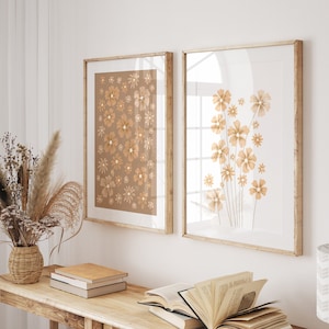 Country House Style Flower Art Set Amalia Beige I Botanical Decoration, Country House Style Decoration, Flower Market Set, French Country House Style
