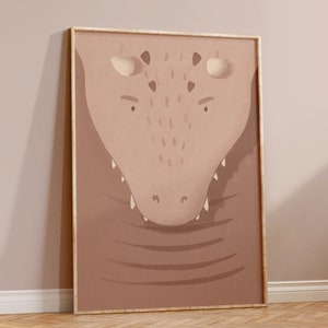 Póster Diego Dragón Rojo Marrón I Pastel, Habitación Infantil, Decoración Salón, Póster Infantil, Boho, Dragón Descargar, Cuadro Mural, Cuadro Imprimible
