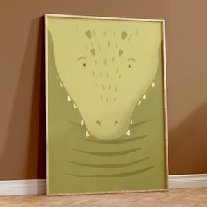 Póster Cocodrilo Kai I Safari, Selva, Habitación Infantil, Decoración Salón, Póster Infantil, Cocodrilo Descargar, Cuadro de Pared, Cuadro Imprimible