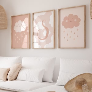 Póster Nube Personalizado Conjunto Letras Rosa Viejo I Póster Regalo, Habitación Bebé, Póster Infantil Póster Nube, Decoración Habitación Infantil, Decoración Pared,