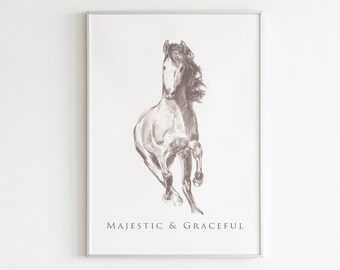 Pferdeposter I Galopp Poster, Reiterin Poster, Reiten Poster, Pferde Poster, Hufeisen Deko, Plakat mit Pferd, Pferdedekoration, Pferde Deko
