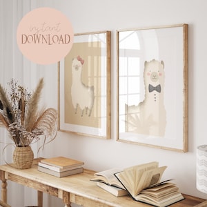 Llama poster alpaca set boy white girl beige I llama poster, alpaca poster, llama decoration, llama decoration, living room llama, poster llama, alpaca decoration