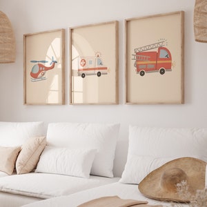 Equipo de rescate set helicóptero beige, departamento de bomberos, ambulancia, servicio de rescate, decoración de automóviles, cartel de bomberos, cartel de coche, cartel de habitación infantil