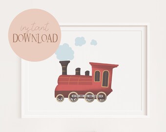 Locomotive Poster I Train Poster, Train Station Poster, Children's Room Poster Locomotive, Steam Locomotive, Locomotive Poster, Train Travel, Steam Locomotive