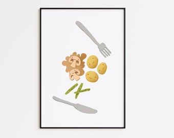 Vegetarian food kitchen poster I Enjoyment poster, food poster, kitchen poster, dining room poster, kitchen decoration, kitchen decoration, dining room decoration