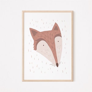 Fiete Fuchs Rotbraun I Fuchsposter, WaldFuchs Poster, Fuchs Dekoration, Waldtiere Poster, Fuchs Kinderzimmer, Tierposter, Fuchsdeko