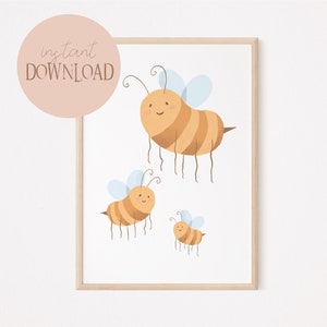 Bella Bienen Poster I Bienendeko, Wand Dekor, Bienenposter, Jungen Kinderzimmer Deko, Mädchen Babyzimmer, Wanddeko, Kinderzimmer Poster