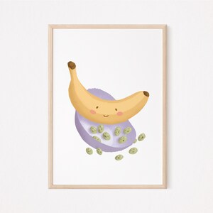 Bruno Plátano Uvas Póster I Póster Frutas, Póster Frutas, Comer Sano, Frutero, Póster Verduras, Póster Infantil Frutas, Póster Frutas