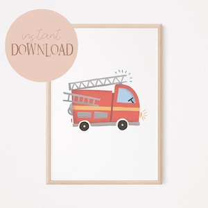 Fire Department Poster I Fire Engine Poster, Baby Room Fire Engine, Children&#39;s Room Fire Department, Fireman Poster, Fire Department Poster Decoration