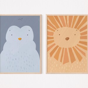 Póster Pauli y Leo I Safari, Selva, Habitación Infantil, Decoración Salón, Póster Infantil, León Descargar, Mural, Cuadro Imprimible