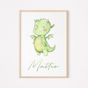 Personalized Dragon Name Poster I Personalized Poster with Name, Dragon Poster, Dragon Poster, Individual Baby Poster