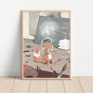 Póster Artístico Zorrito I Póster Atelier, Póster Habitación Infantil Zorro, Decoración Salón, Póster Infantil, Póster Artístico, Póster Artístico