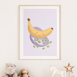 Bruno Plátano Uvas Póster I Póster Frutas, Póster Frutas, Comer Sano, Frutero, Póster Verduras, Póster Infantil Frutas, Póster Frutas