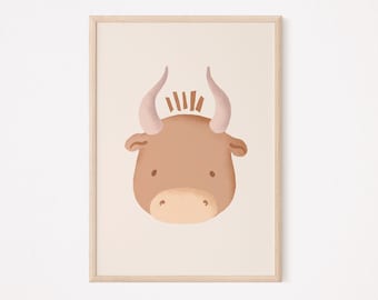 Stier Poster I Stierposter Kinderzimmer, Sternzeichen Stier, Sternzeichen Poster, Astrologie Poster, Kinderposter Stier, Kleiner Stier