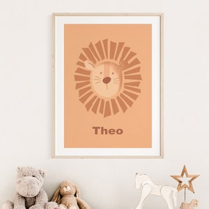 Personalized Lion Poster I Children&#39;s Room Poster Lion, Lion Poster, Safari Poster, Safari Poster, Lion Decoration, Baby Room Lion, Lion Poster