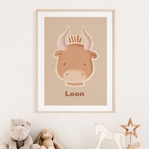 Personalized Taurus Poster I Taurus Poster Children's Room, Zodiac Sign Taurus, Zodiac Sign Poster, Horoscope Poster, Children's Poster Taurus