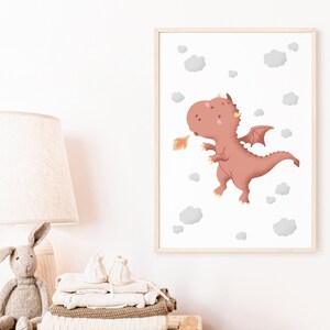 Dabur Dragon Poster Red I Dragon Poster, Dragon Poster, Baby Dragon, Knight Poster, middeleeuwse poster, fabelposter, babykamerdraak