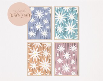 Flower Market four poster set I Flower Print, Wall Pictures with Flowers, Flower Decoration, Flower Art, Modern Flower Decoration, Flower Art