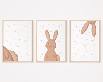 Hugo Rabbit Poster Set I Rabbit Poster, Forest Animal Poster, Animal Poster, Rabbit Poster, Rabbit, Baby Room Rabbit, Children's Room Poster Rabbit