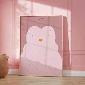Póster Pingüino Pauli Old Pink I Antártida, Decoración Habitación Infantil, Decoración Salón, Póster Infantil, Descarga Pingüino, Mural, Cuadro de Pared