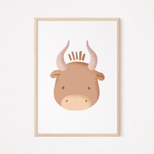 Póster Tauro Blanco I Póster Tauro Habitación Infantil, Signo Zodiaco Tauro, Póster Signo Zodiaco, Póster Astrología, Póster Infantil Tauro, Tauro Pequeño