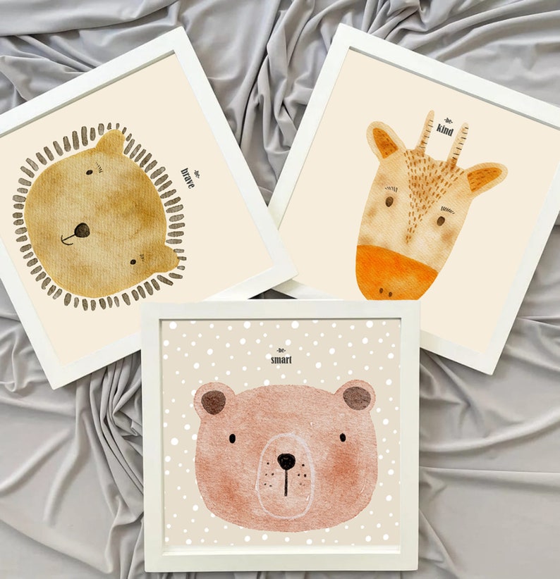 Gender Neutral Nursery Art Set of 3 Baby Shower Gift Etsy