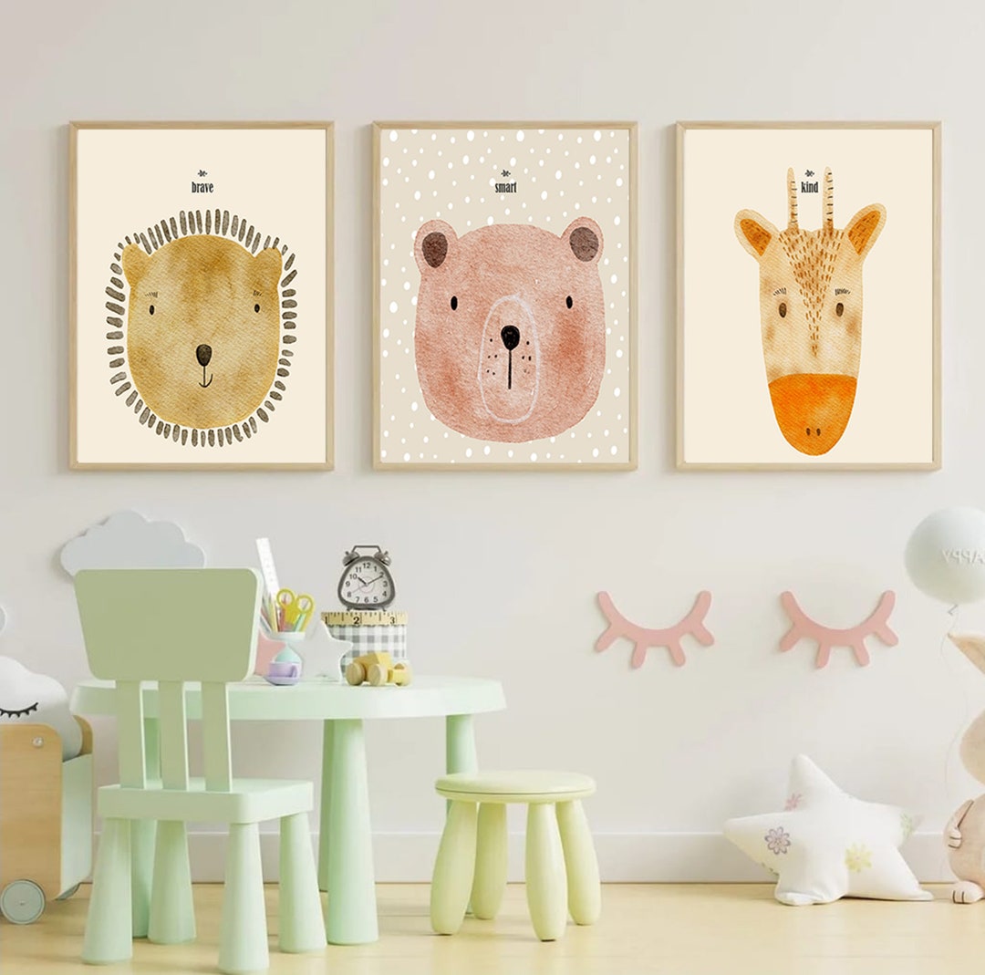 Gender Neutral Nursery Art Set of 3 Baby Shower Gift Etsy