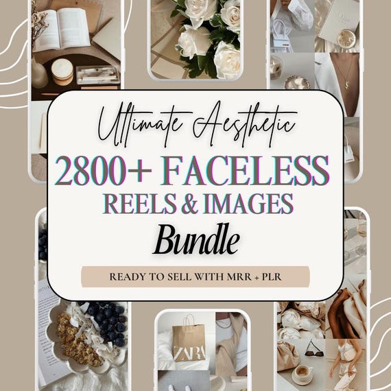 Faceless Aesthetic Reels, Vanilla Girl Reels and Photo Bundle for Digital Marketing mrr, Social Media Reels, Digital Marketing, PLR MRR