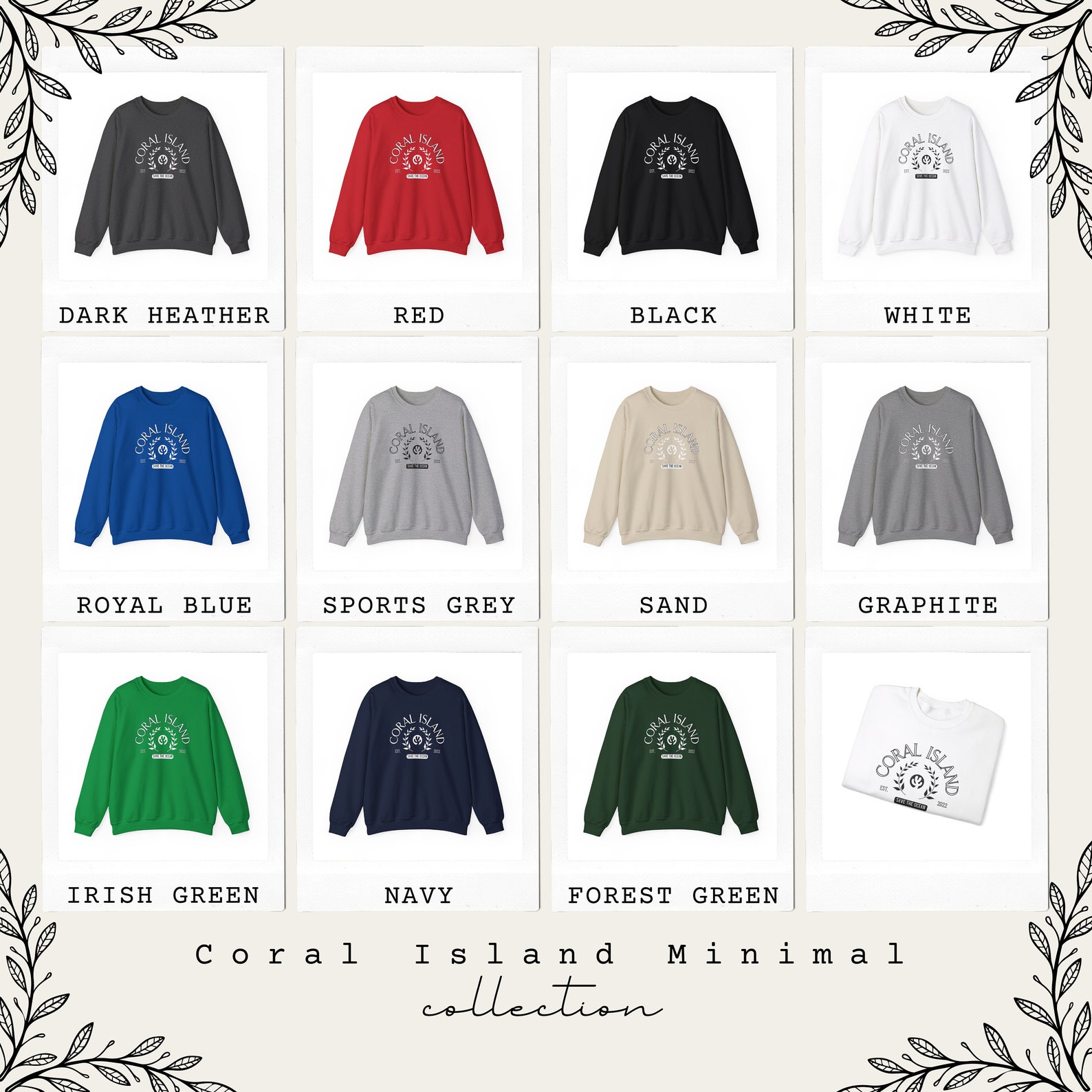 Chill Charm Long Sleeve Cropped Sweatshirt (Coral)