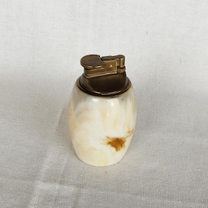 Antique table lighter marble from France, gift for smoker, collectible vintage lighter