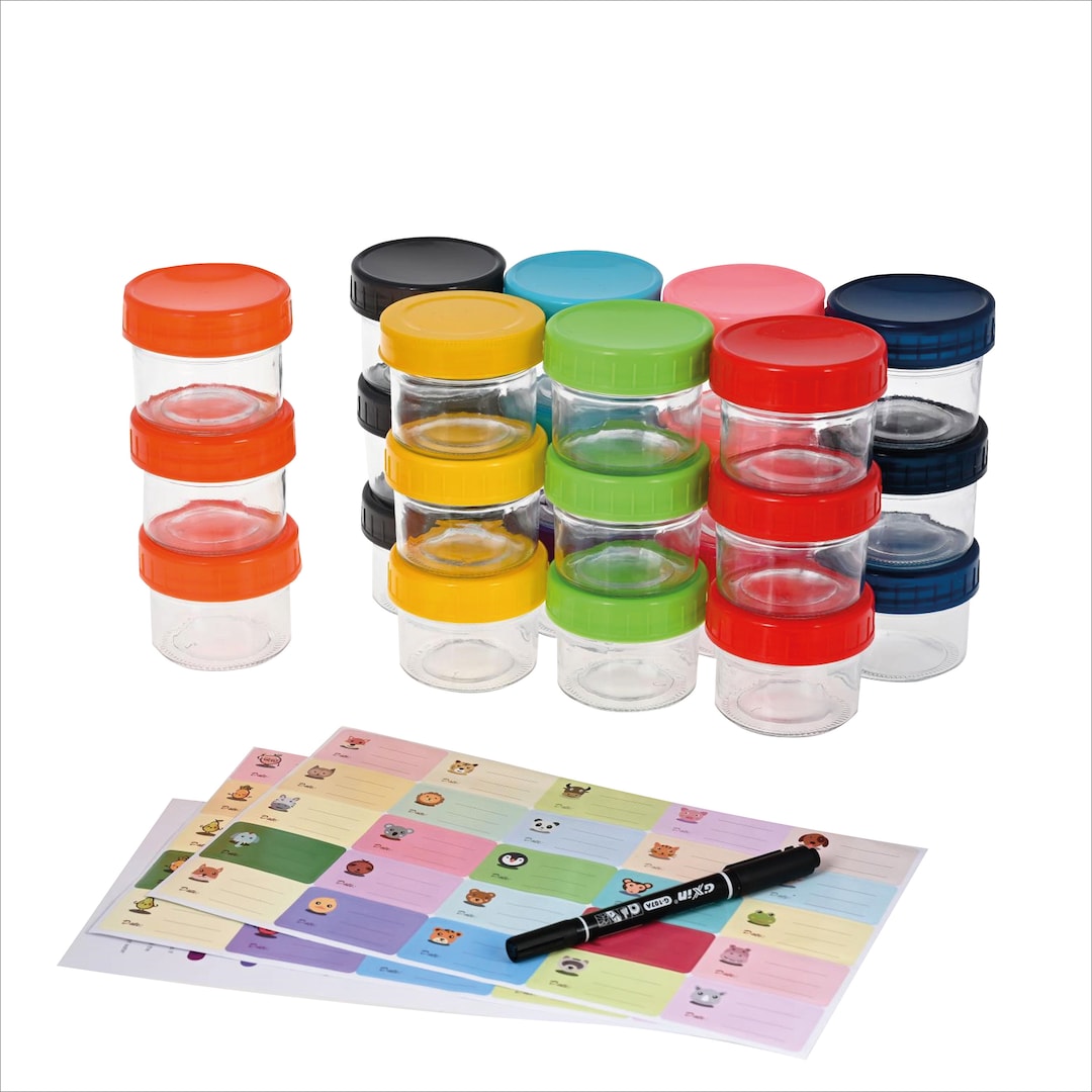 24pcs Glass Baby Food Storage Containers With Labelbaby Food Storage