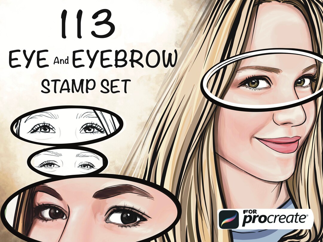 Procreate Eyes Procreate Eyebrow Eye and Eyebrow Big Stamp Etsy