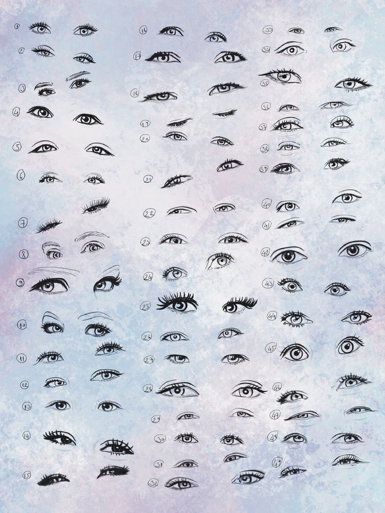 Procreate Eyes, Procreate Eyebrow, Eye and Eyebrow Big Stamp Set