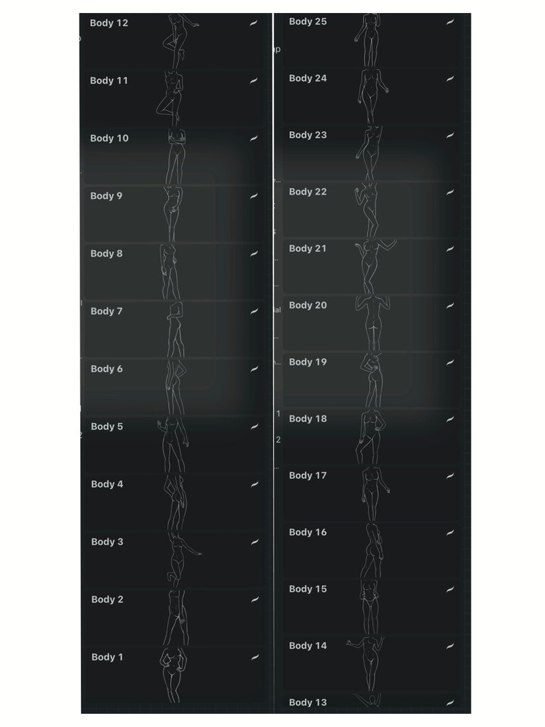 Procreate Body Stamp. Procreate Pose Brushes. Procreate Figures, Sketch