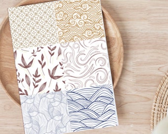 Patchwork druckbare Dankeschön-Karten, PDF-Datei, digitale Einladung, Floral stationär, Inspiration Zitate, printable