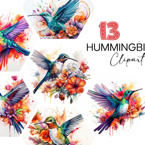 Hummingbird Watercolor Clipart Colibri Colibry Kolibri Pajaro Hachidori Bird Image Pattern Sublimation Scrapbook Junk Journal Download