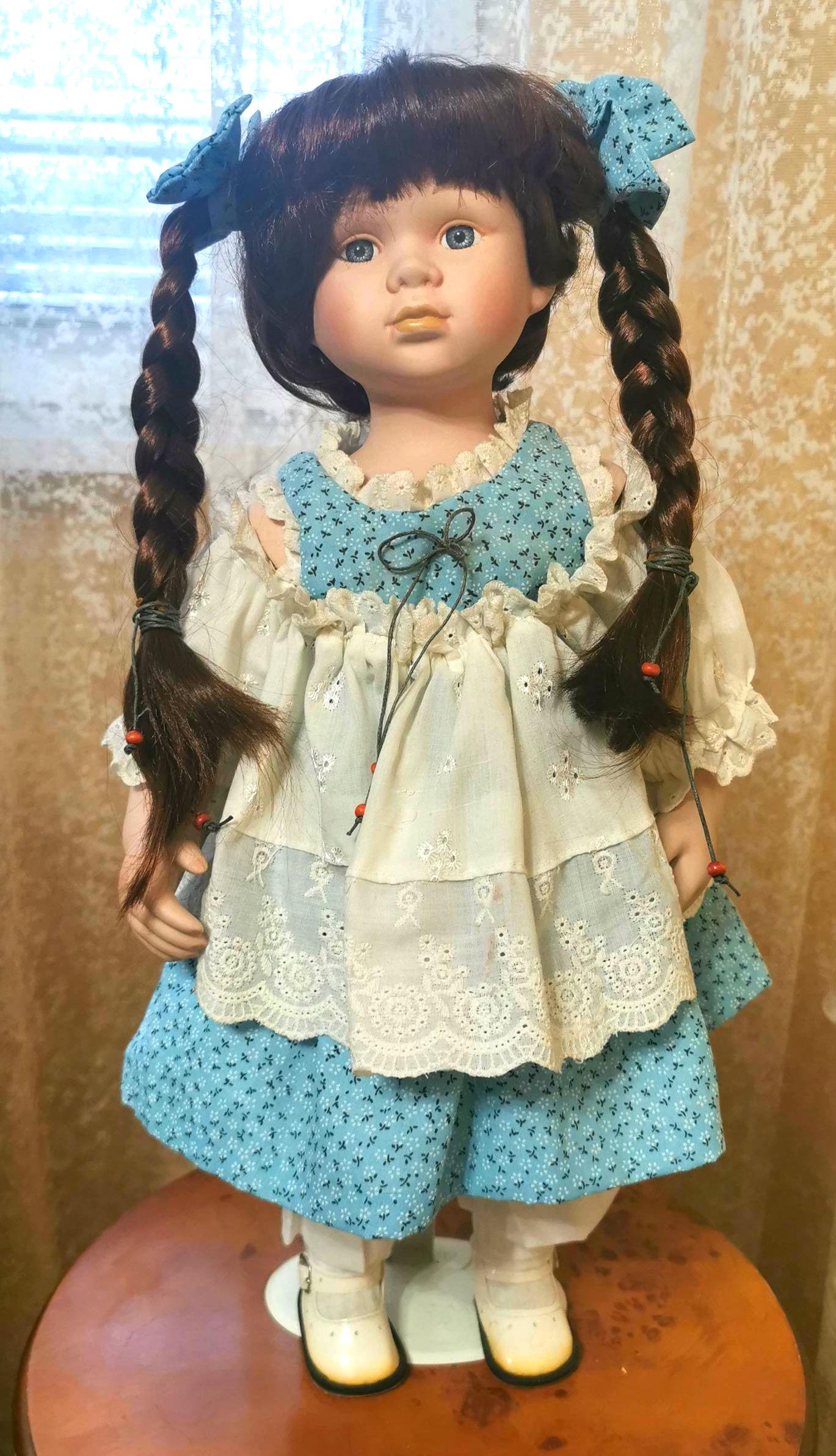 Vintage Large Porcelain Doll,, Maria"by Special Limited Leonardo Collection 52cm Made in England Hand made and Painted Gift for her