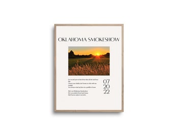 Oklahoma Smokeshow Lyrics Print: Music Lyric Art (Digital Download)