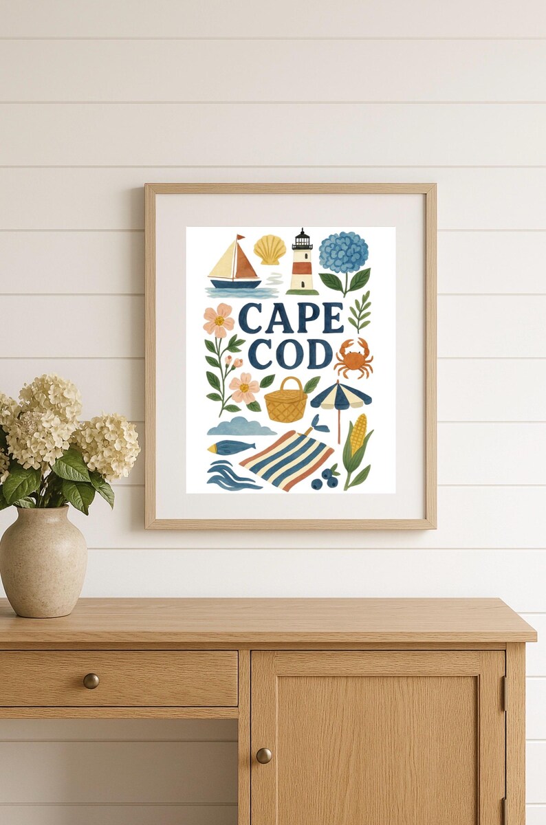 Cape Cod Wall Art Printable | Coastal Summer Digital Download ...