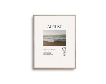 Letra da música August Print: Beach Photo, Music Art (Download digital)